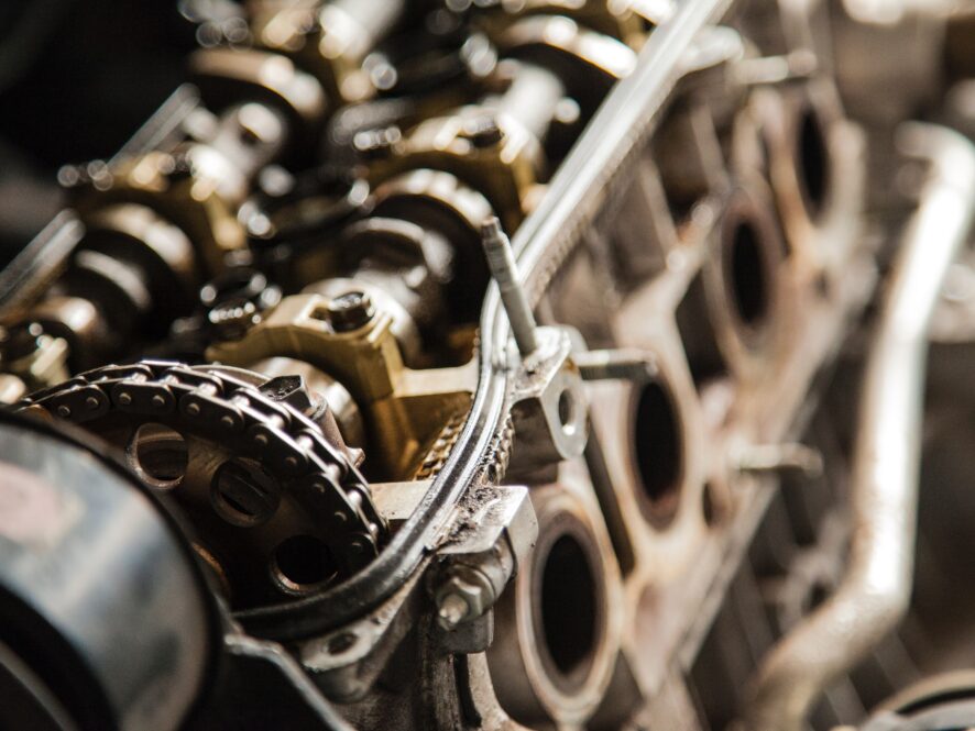 Sepia coloured automotive engine