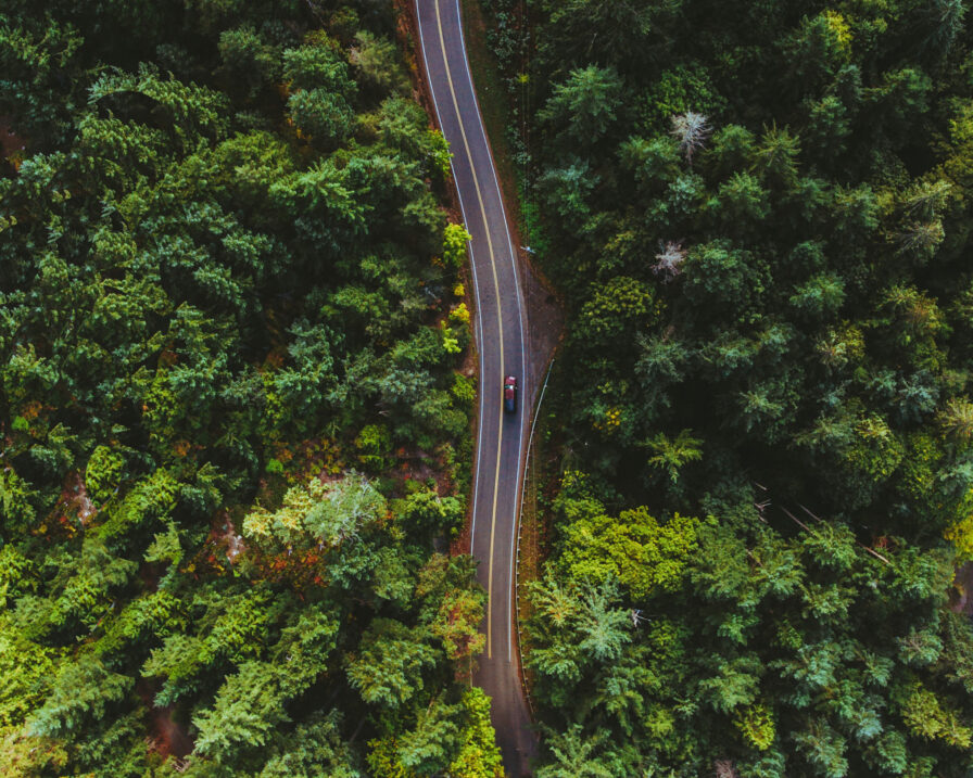 Aerial view of highway